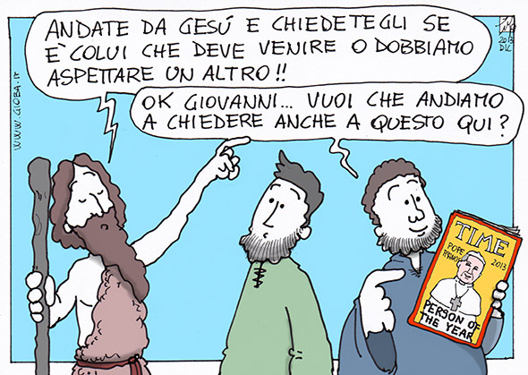 papa Francesco e Giovanni Battista (colored)